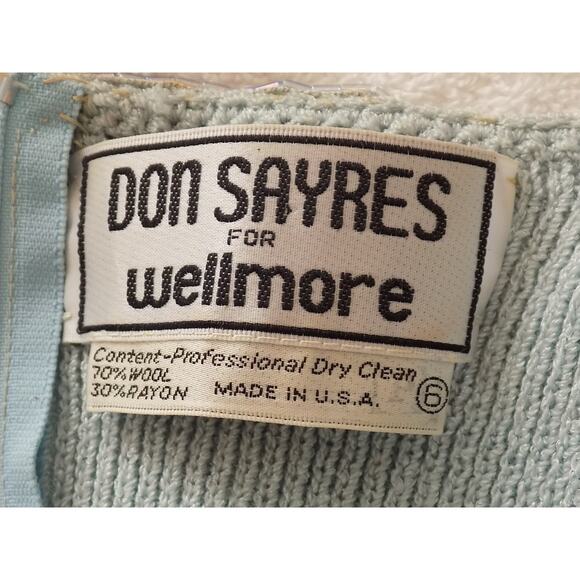 Vintage Don Sayres for Wellmore knit dress sequin sleeves wool blend size 6 - Picture 11 of 11